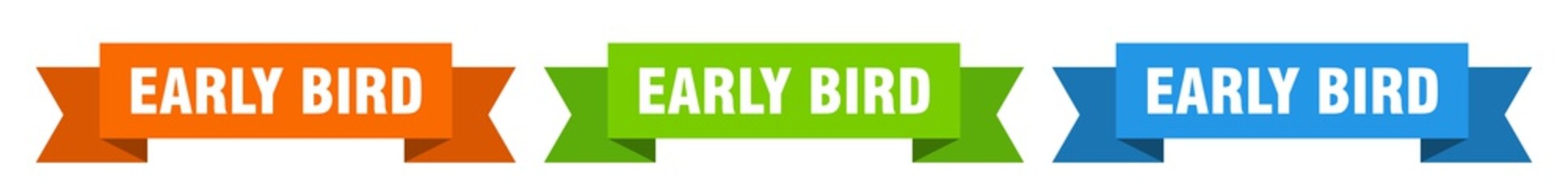 early bird ribbon. early bird isolated paper sign. banner