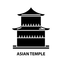 asian temple icon, black vector sign with editable strokes, concept illustration