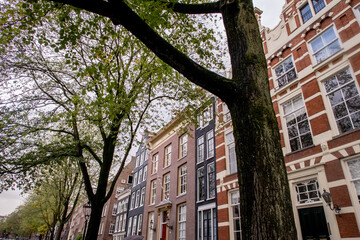 City Amsterdam in Autumn between canals