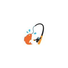 Fishing vector isolated icon illustration. Fishing icon