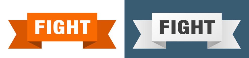 fight ribbon. fight isolated paper sign. banner