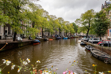 City Amsterdam in Autumn between canals