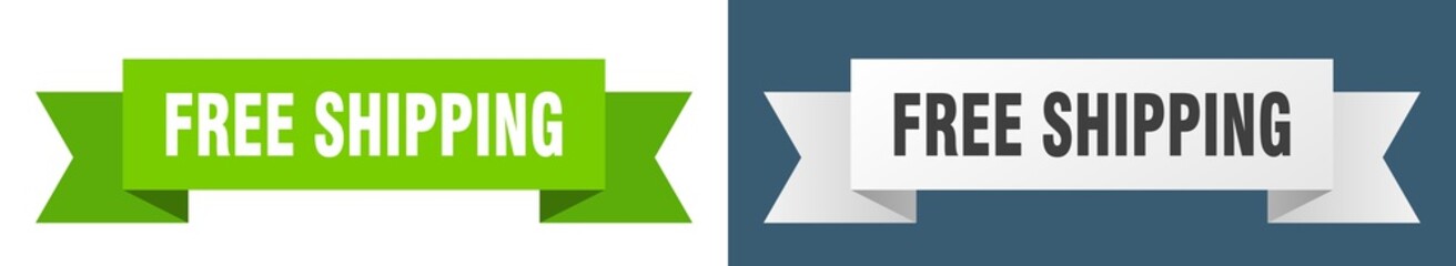 free shipping ribbon. free shipping isolated paper sign. banner