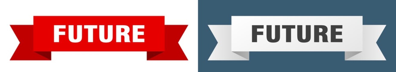 future ribbon. future isolated paper sign. banner