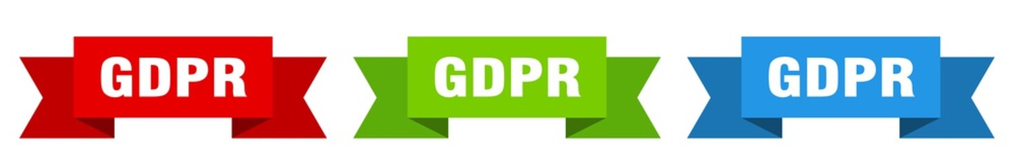 gdpr ribbon. gdpr isolated paper sign. banner