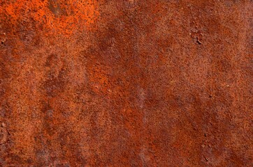 Red brown old rusty metal plate