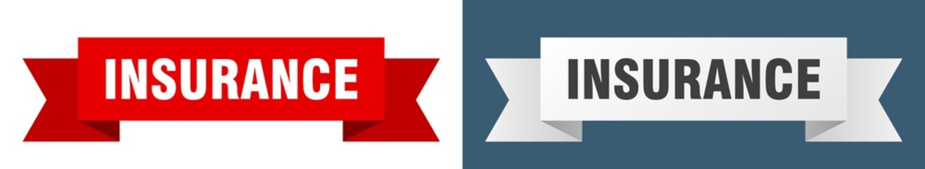 insurance ribbon. insurance isolated paper sign. banner