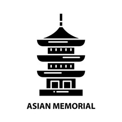 asian memorial icon, black vector sign with editable strokes, concept illustration
