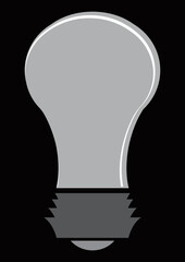 Led bulb, vector illustration, isolated on black background.
