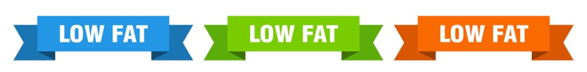 low fat ribbon. low fat isolated paper sign. banner