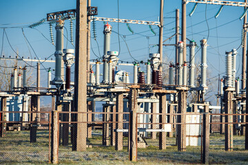 Electrical power transformer in high voltage substation