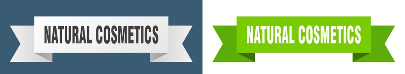 natural cosmetics ribbon. natural cosmetics isolated paper sign. banner