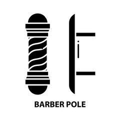 barber pole icon, black vector sign with editable strokes, concept illustration