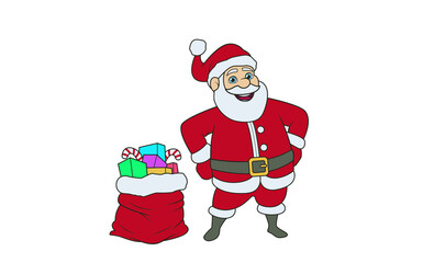 Feliz Natal. Papai Noel. Mensagem para impressao.