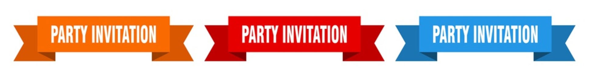 party invitation ribbon. party invitation isolated paper sign. banner