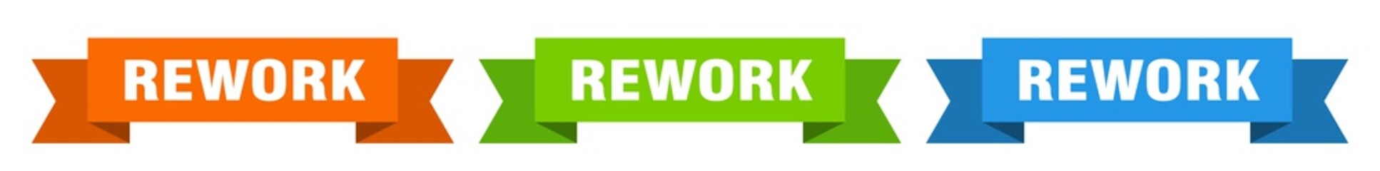 rework ribbon. rework isolated paper sign. banner