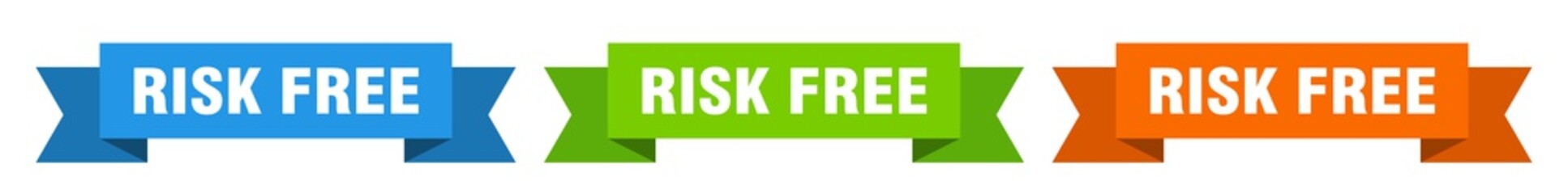 risk free ribbon. risk free isolated paper sign. banner