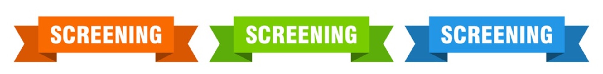 screening ribbon. screening isolated paper sign. banner