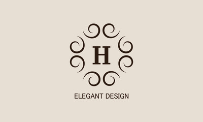 Premium monogram with the letter H. Logo with the initial. Universal symbol icon vector design.