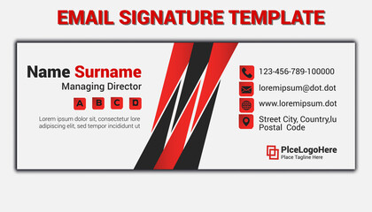 Corporate Abstract Email Signature Template Design For Individual And Business	