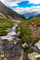 Alpi, passo del Gran San Bernardo, estate, ruscello sorgente