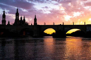 river bridge at sunset