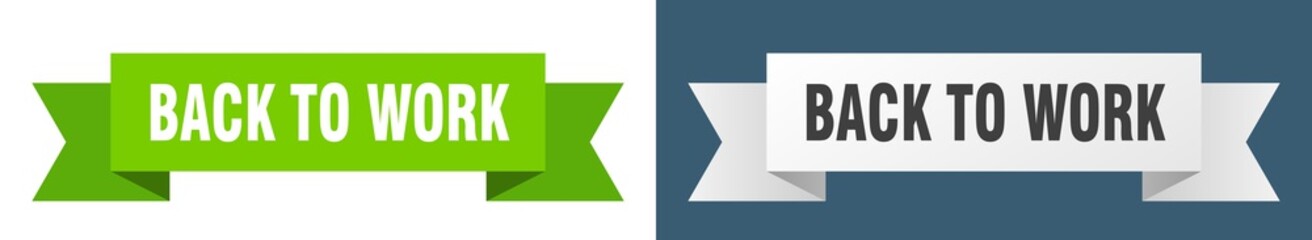 back to work ribbon. back to work isolated paper sign. banner