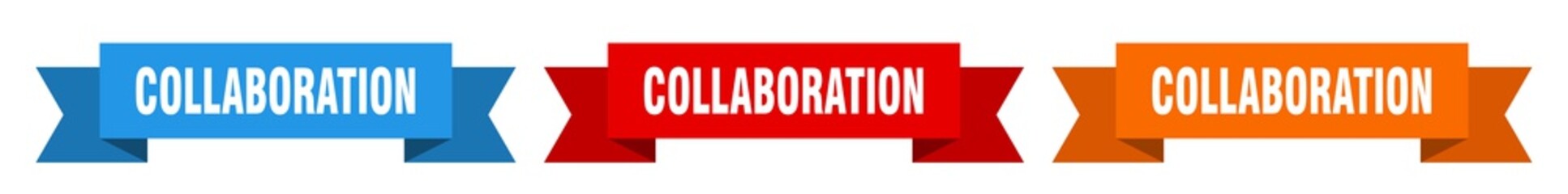 collaboration ribbon. collaboration isolated paper sign. banner