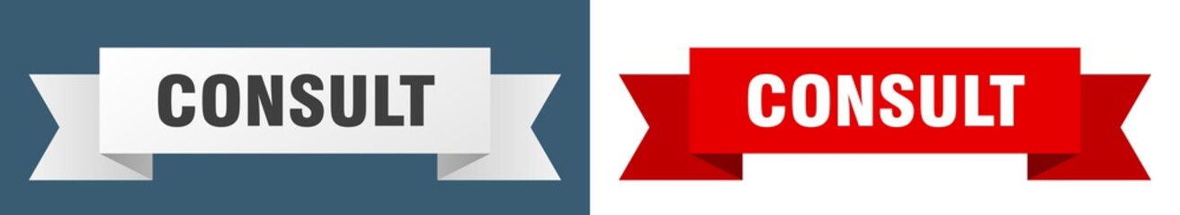 consult ribbon. consult isolated paper sign. banner