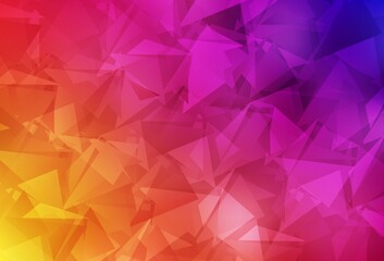 Light Pink, Yellow vector triangle mosaic template.