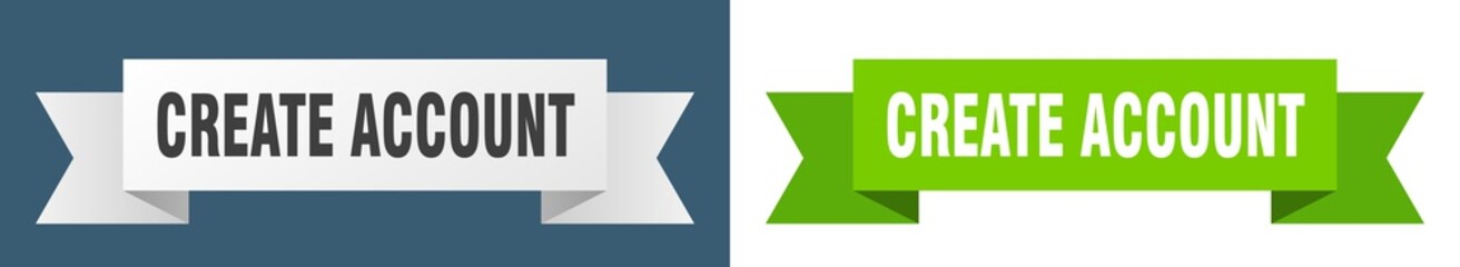 create account ribbon. create account isolated paper sign. banner