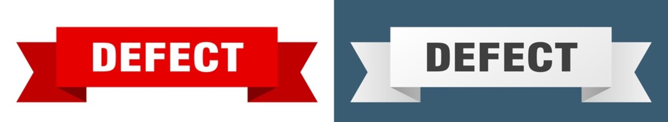 defect ribbon. defect isolated paper sign. banner