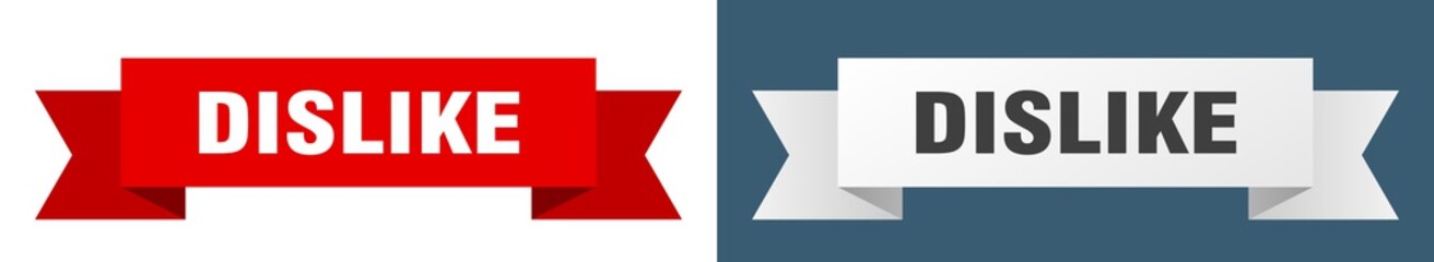 dislike ribbon. dislike isolated paper sign. banner