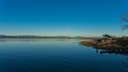 Late afternoon at Blackie Spit Park, BC, on a sunny winter day