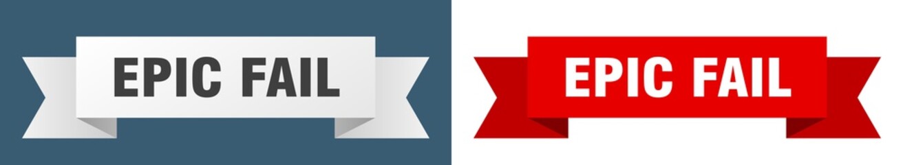 epic fail ribbon. epic fail isolated paper sign. banner