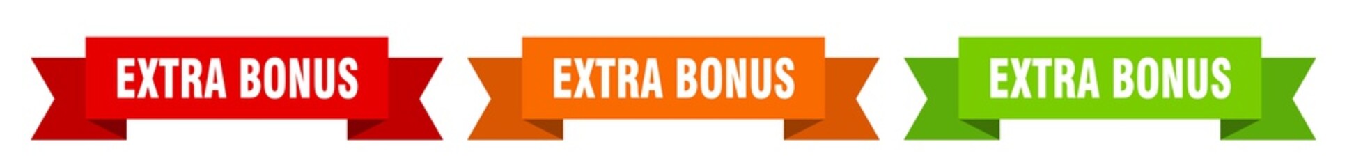 extra bonus ribbon. extra bonus isolated paper sign. banner