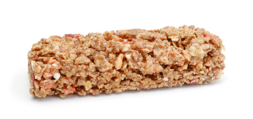 Muesli bar isolated on white.