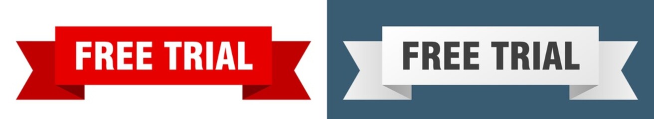 Obraz premium free trial ribbon. free trial isolated paper sign. banner