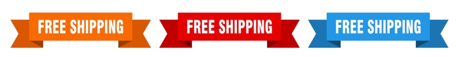 free shipping ribbon. free shipping isolated paper sign. banner