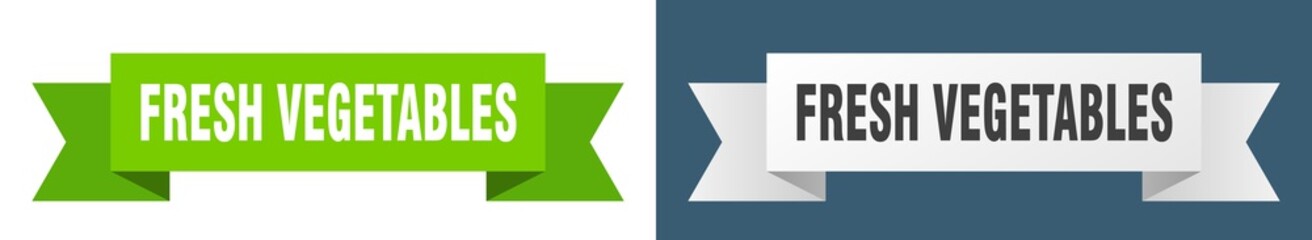 fresh vegetables ribbon. fresh vegetables isolated paper sign. banner