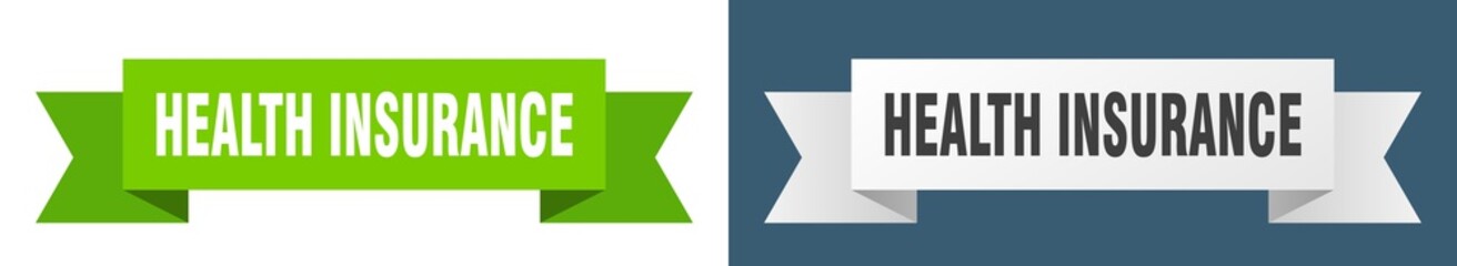 health insurance ribbon. health insurance isolated paper sign. banner