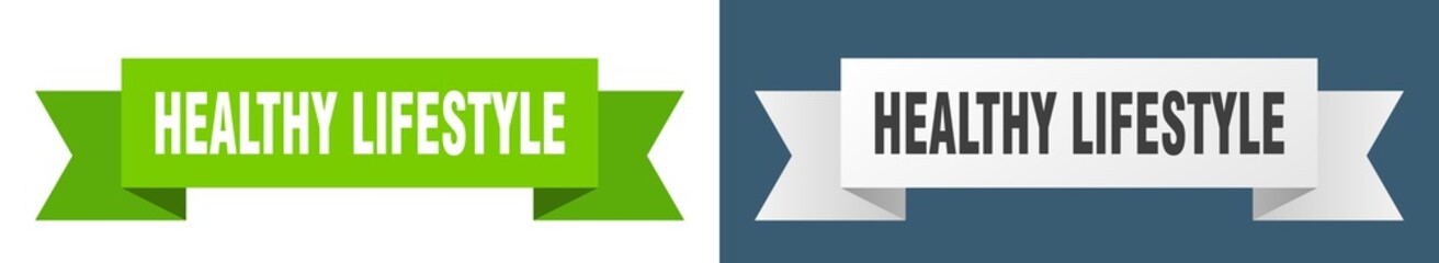 healthy lifestyle ribbon. healthy lifestyle isolated paper sign. banner