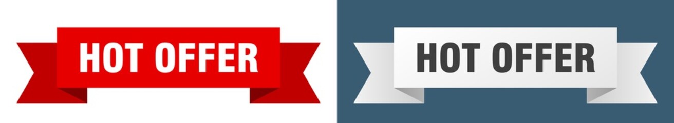 hot offer ribbon. hot offer isolated paper sign. banner