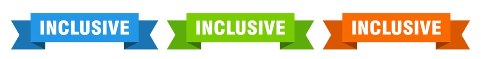 inclusive ribbon. inclusive isolated paper sign. banner