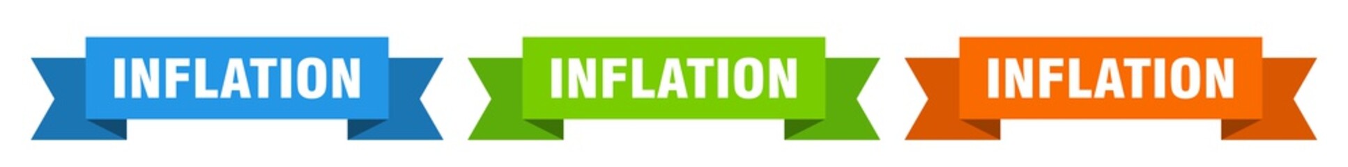 inflation ribbon. inflation isolated paper sign. banner