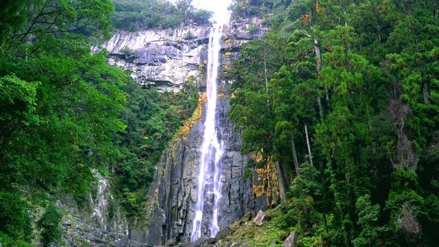 垂直な断崖絶壁を流れ落ちる日本の三大名瀑、那智の滝