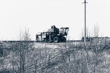 Obraz premium tractor on the field
