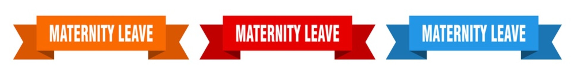 maternity leave ribbon. maternity leave isolated paper sign. banner