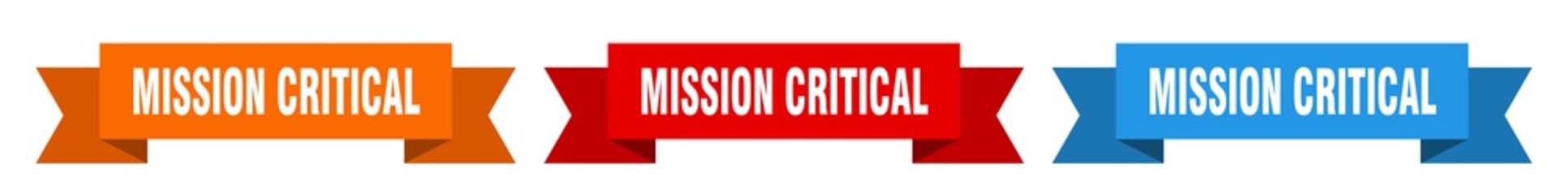 mission critical ribbon. mission critical isolated paper sign. banner