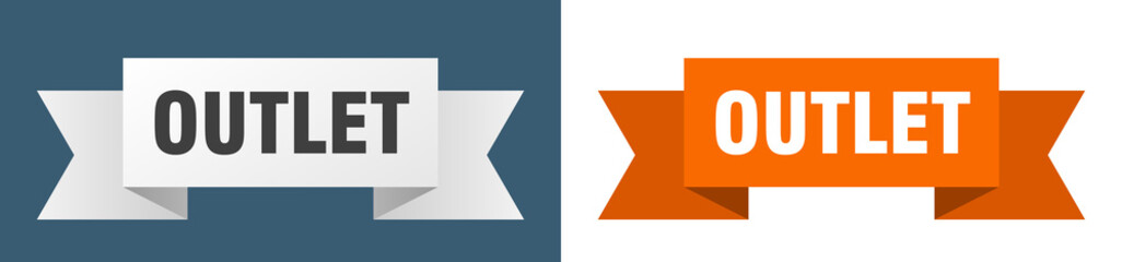 outlet ribbon. outlet isolated paper sign. banner